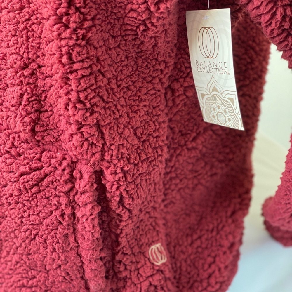 NWT High Neck Teddy Fleece maroon cuddly XL - Picture 7 of 11